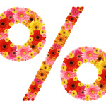 percentage sign of flowers